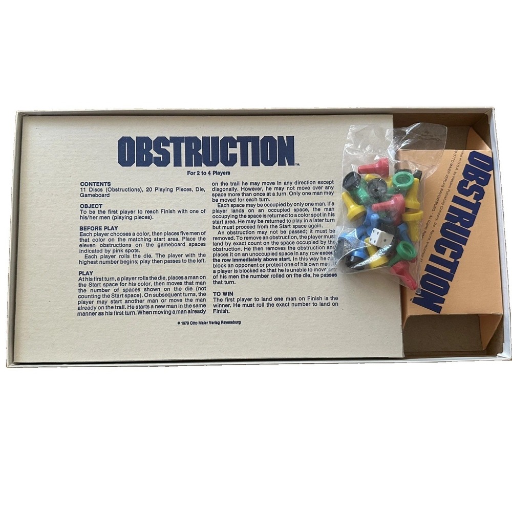 *VINTAGE* 1979 OBSTRUCTION Game by Whitman Never Played Sealed Game Pieces